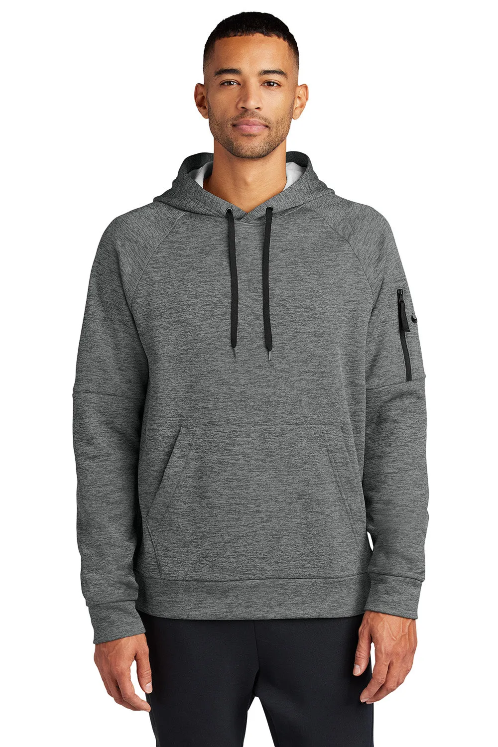 Nike Herren Therma-Fit Fleece Kapuzenpullover mit Kangaroo-Tasche - Heather Charcoal Grey