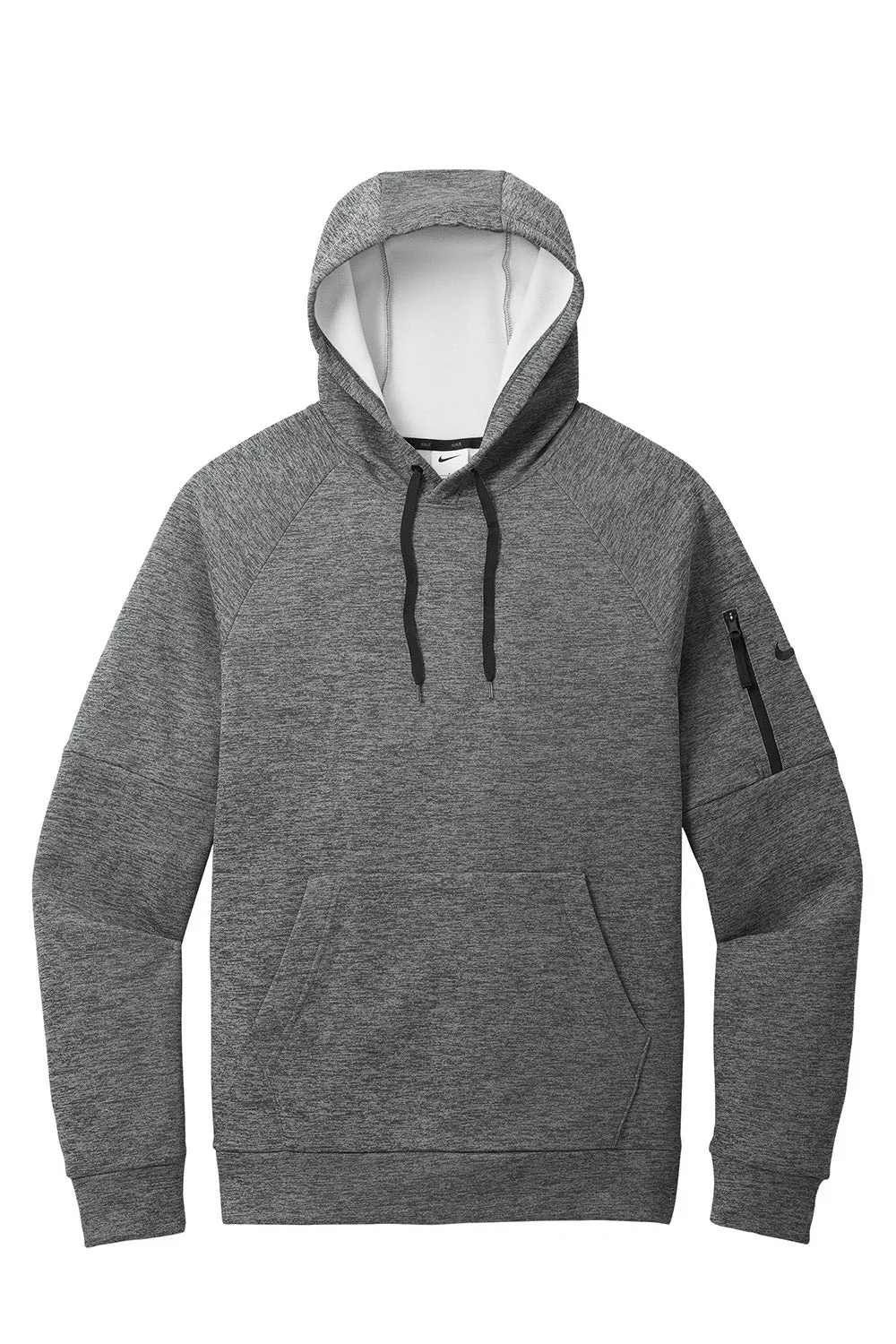 Nike Herren Therma-Fit Fleece Kapuzenpullover mit Kangaroo-Tasche - Heather Charcoal Grey