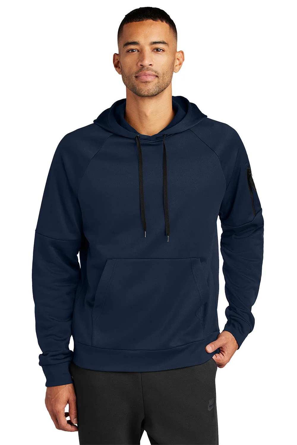 Nike Herren Therma-Fit Fleece Kapuzenpullover mit Kangaroo-Tasche - Marineblau