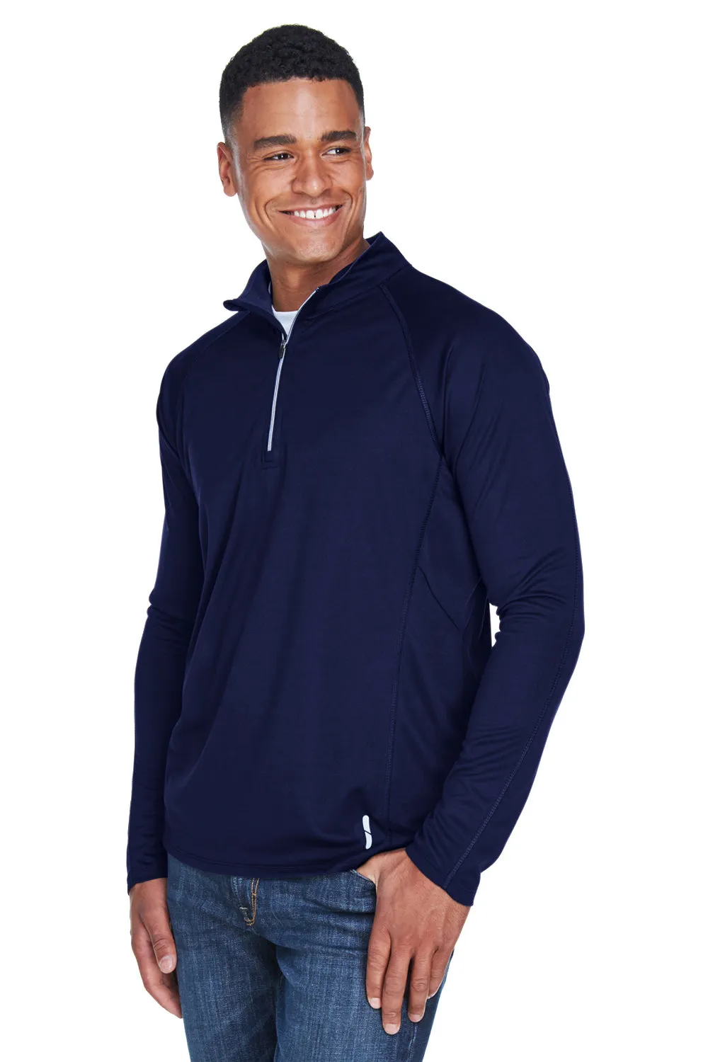 North End Herren Radar Performance Feuchtigkeitstransportierendes 1/4-Zip Sweatshirt - Klassisches Marineblau