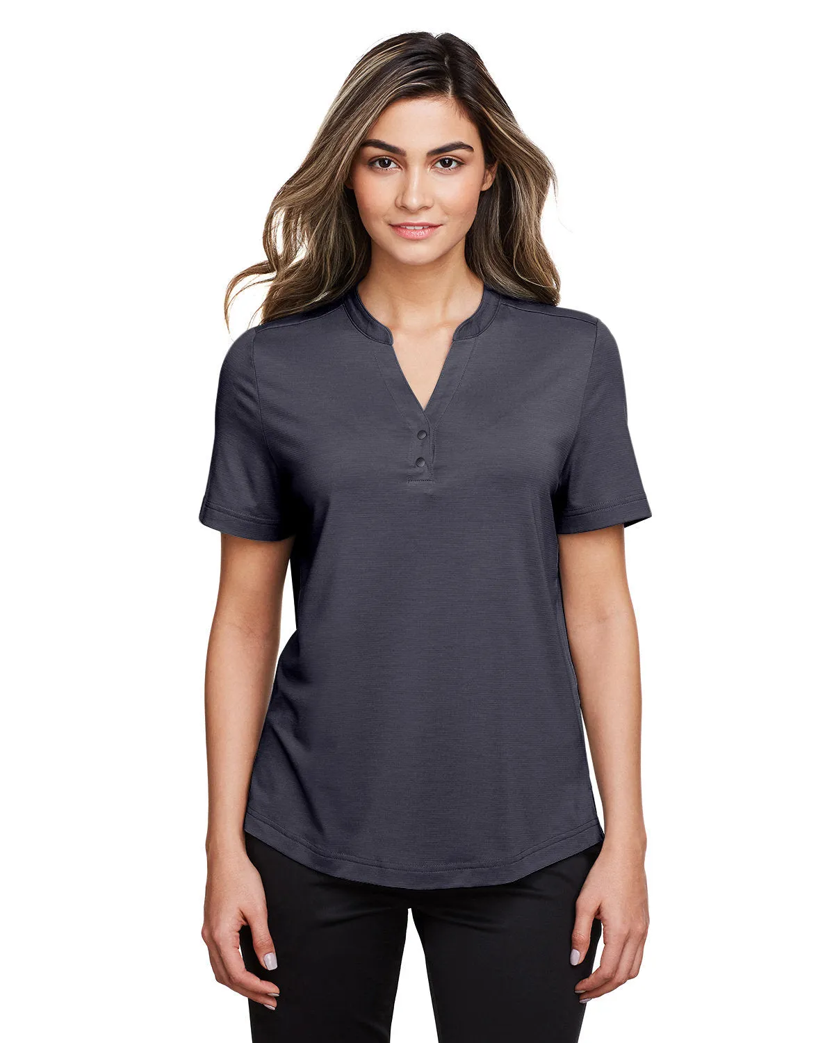 North End NE100W Damen-Jaq Snap-Up Stretch Performance Polo