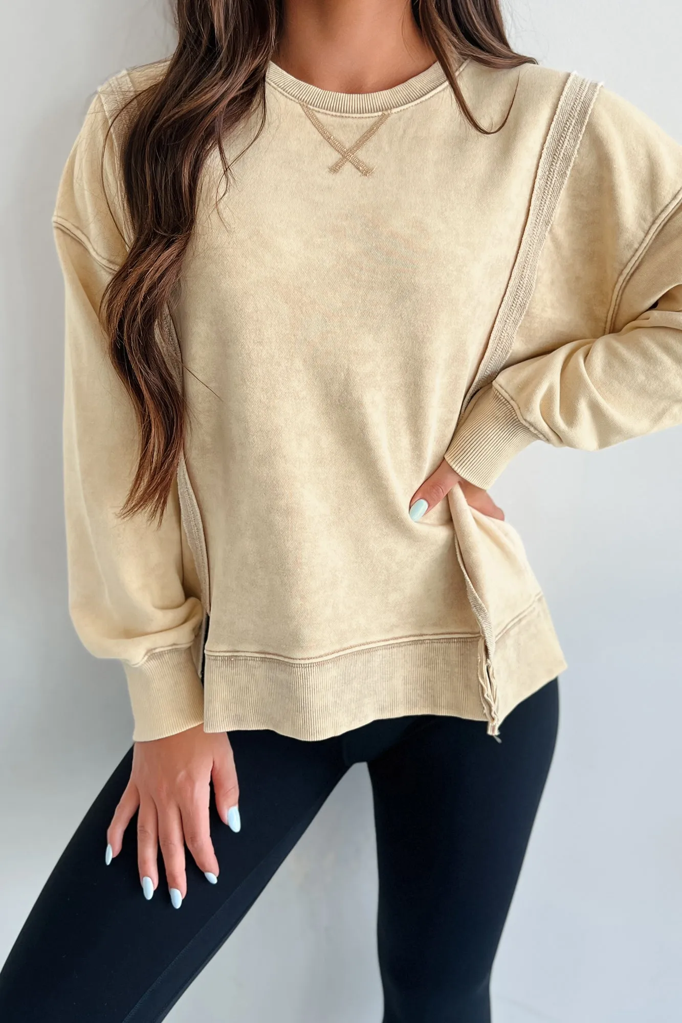 Nyx Mineral Wash Sweatshirt (Beige)