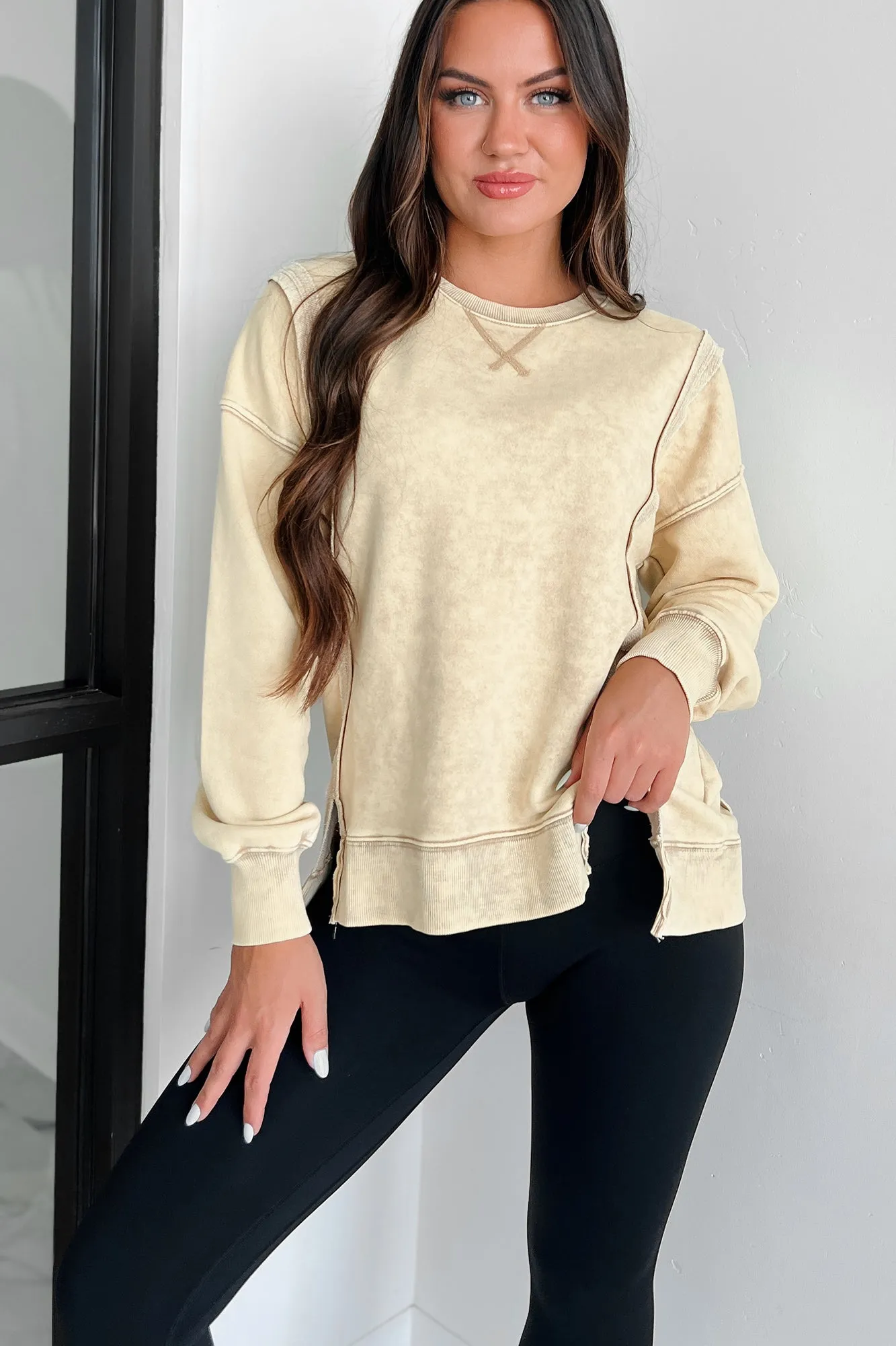 Nyx Mineral Wash Sweatshirt (Beige)