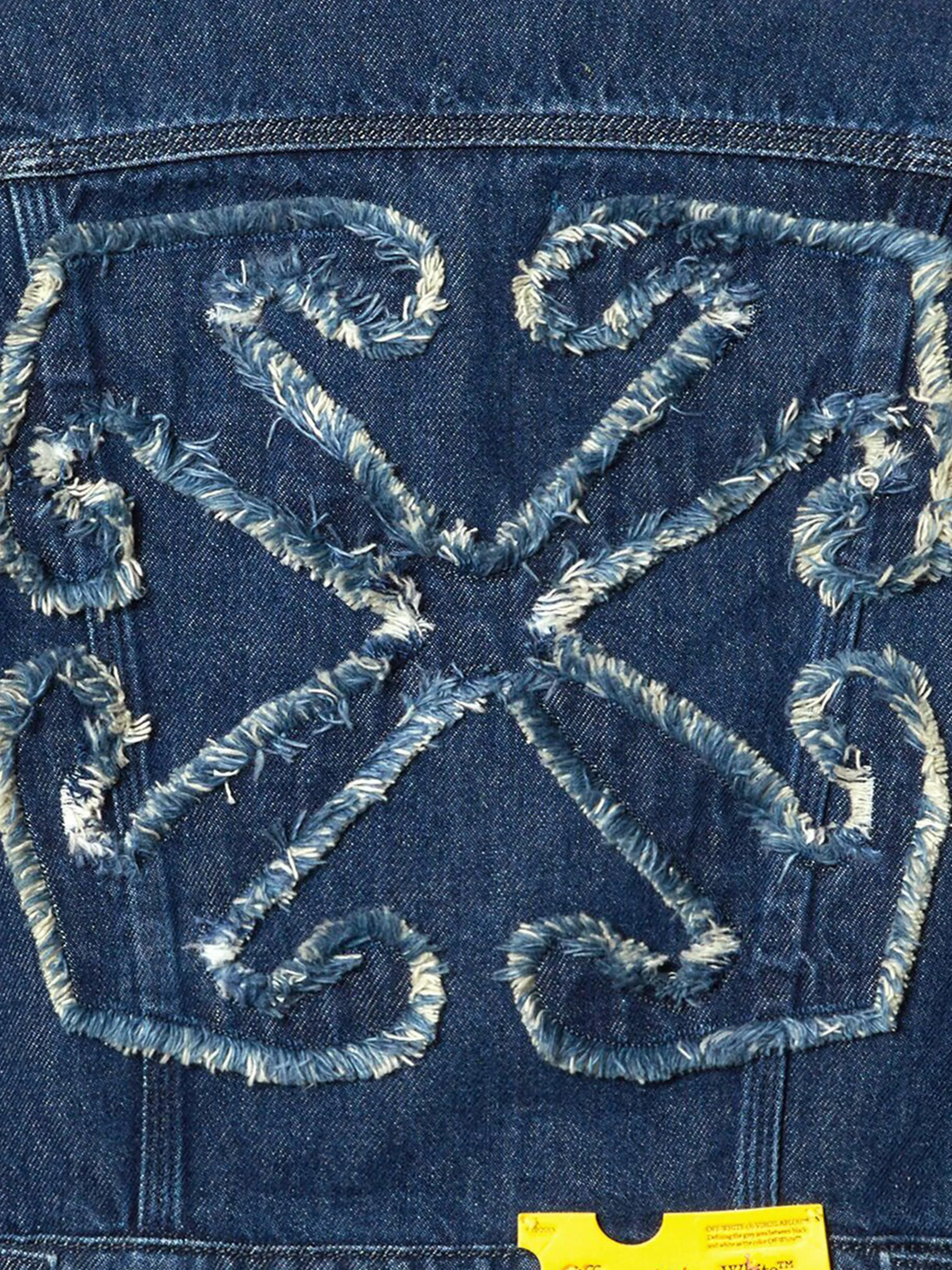 Off-White Boys Bookish Patch Denim Jacket in Blau