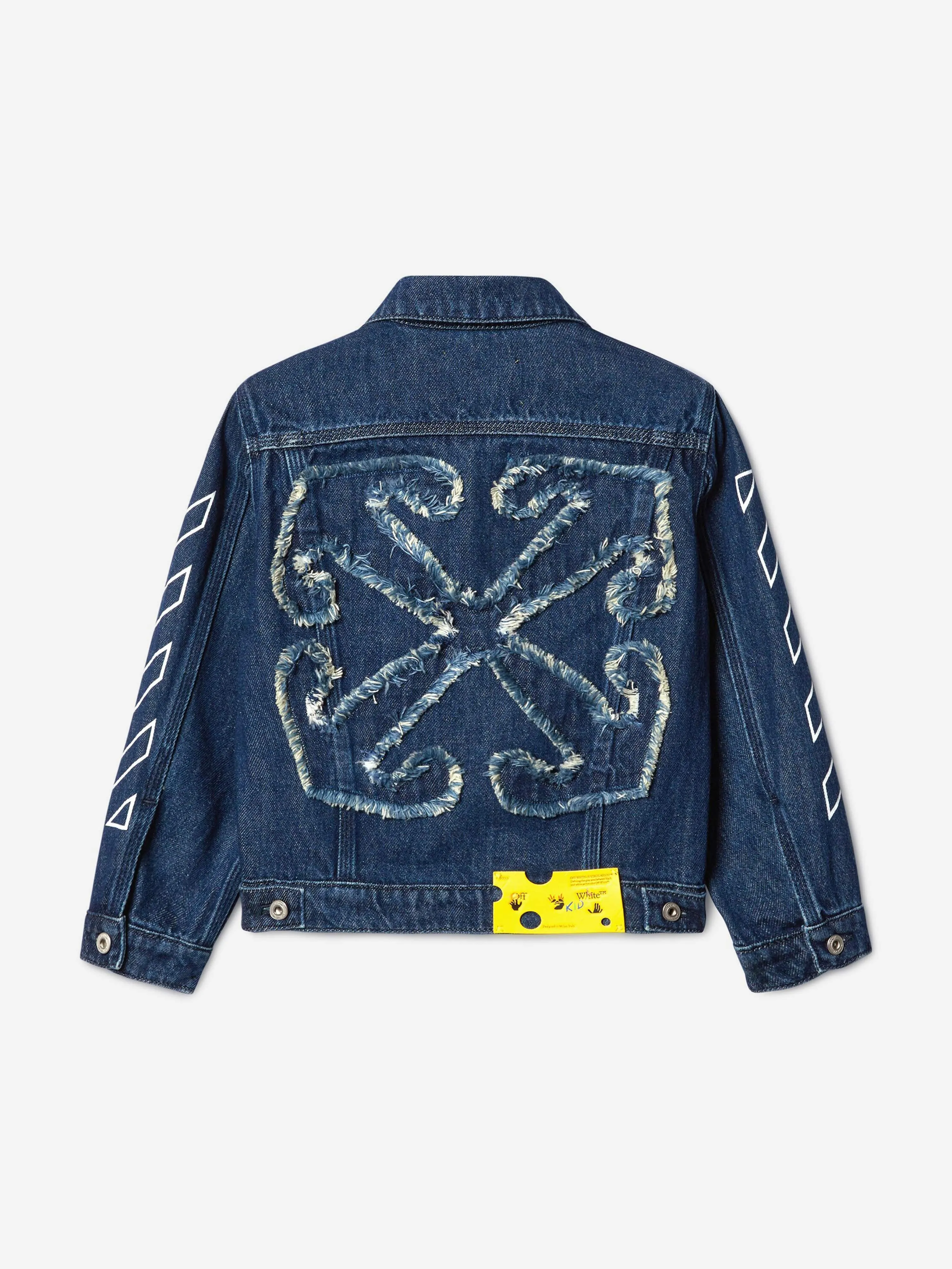 Off-White Boys Bookish Patch Denim Jacket in Blau