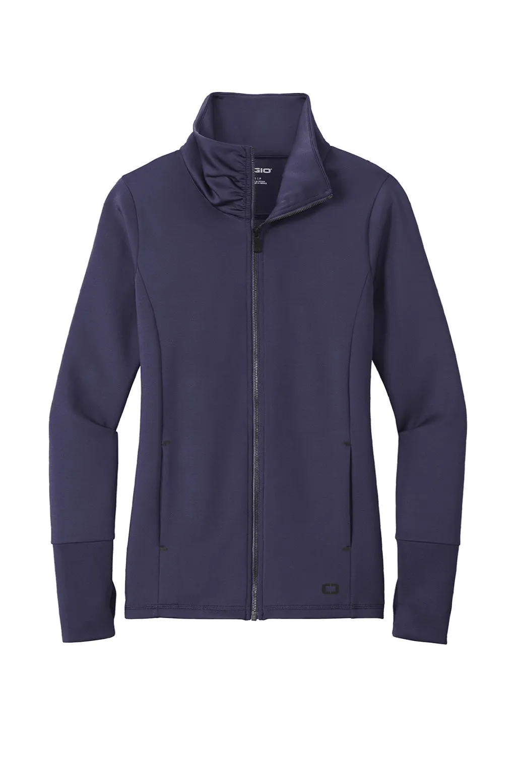 Ogio Damen Endurance Modern Performance Feuchtigkeitstransportierender Sweatshirt mit Reißverschluss und Taschen - Marineblau