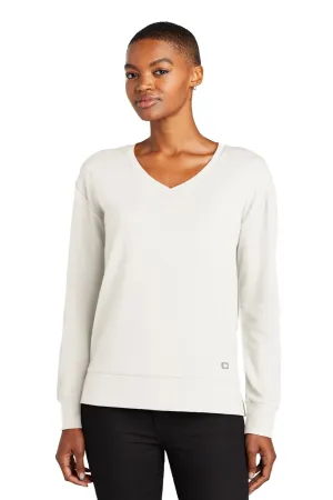 Ogio Damen Luuma Flex V-Ausschnitt Sweatshirt - Elfenbein Schneeweiß