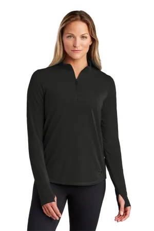 Ogio Damen Motion Feuchtigkeitstransportierendes 1/4-Zip Sweatshirt mit Tasche - Blacktop