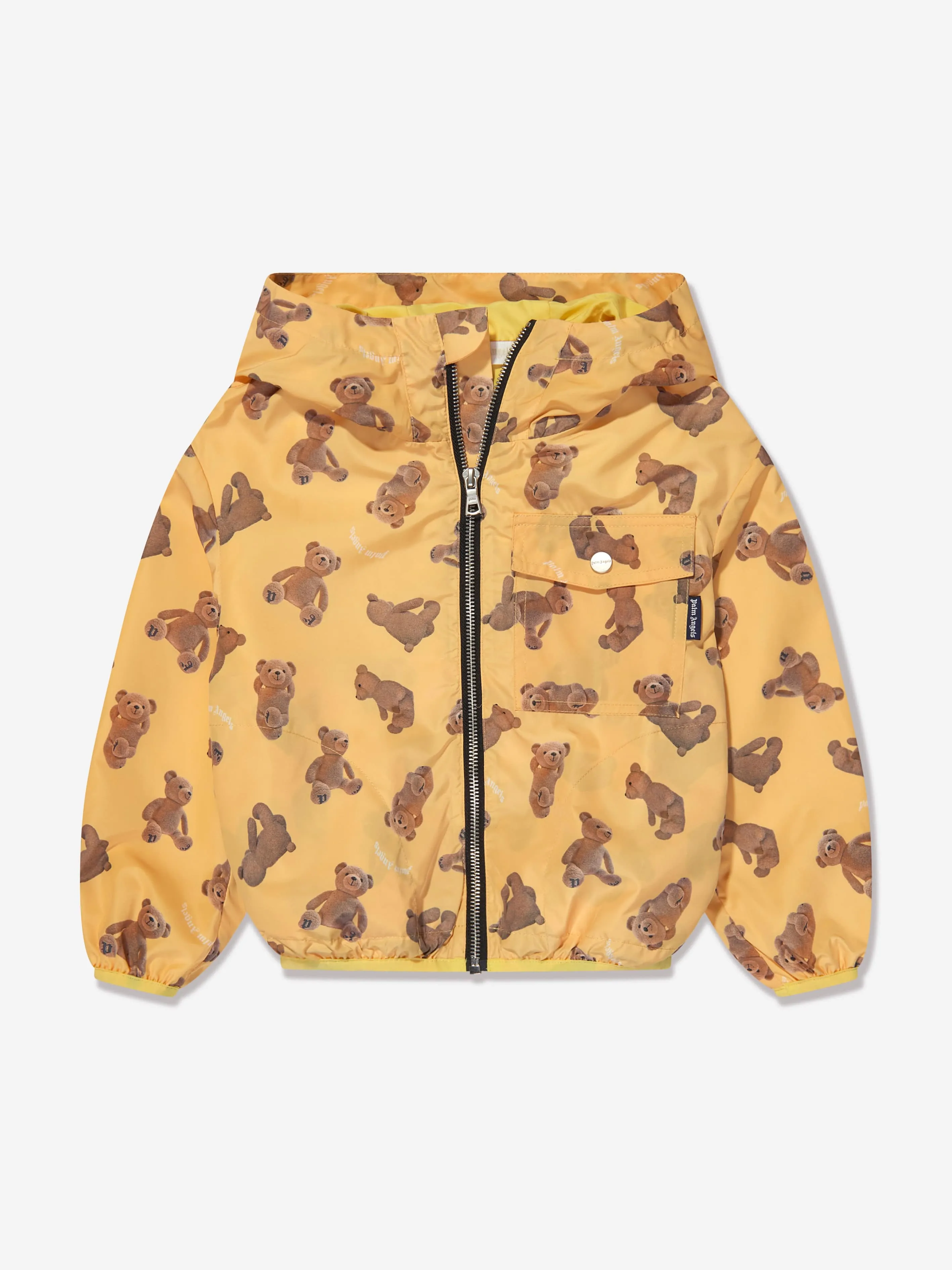 Palm Angels Jungen AOP PA Bären Windjacke in Gelb