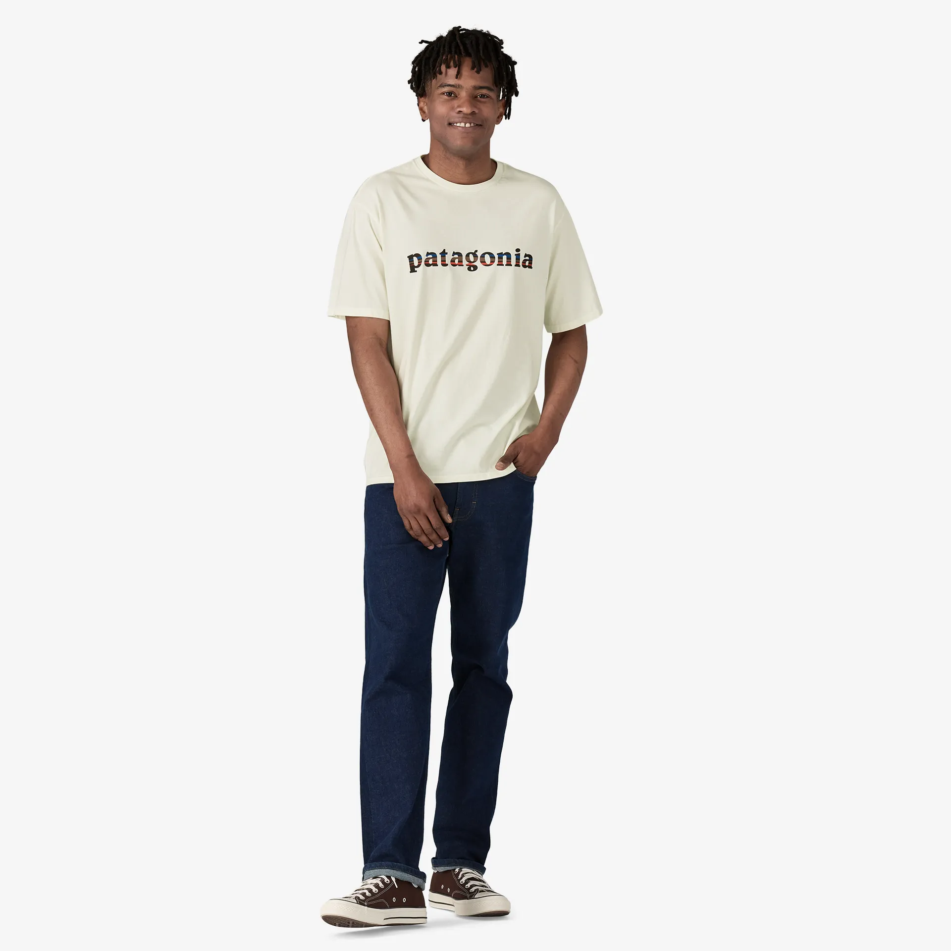 Patagonia Herren T-Shirts Herren '73 Text Logo Bio-Baumwoll-T-Shirt