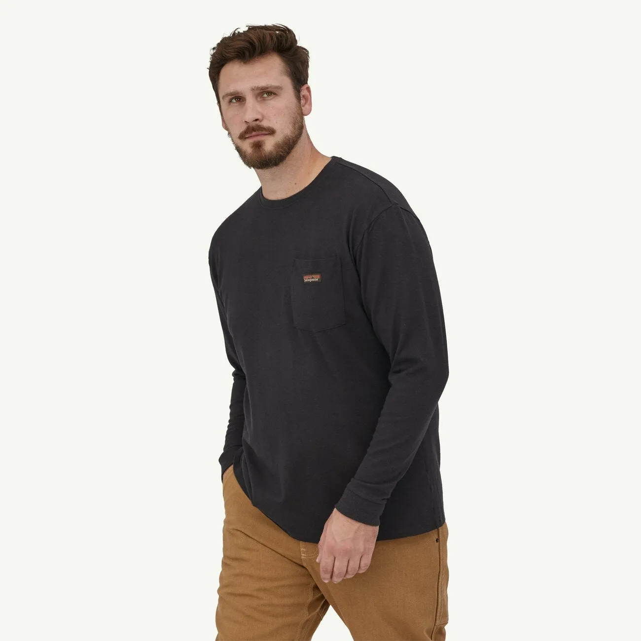 Patagonia Herren T-Shirts Langarm Arbeits-T-Shirt mit Tasche