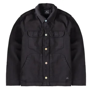Paul Smith Garment-Dyed Stretch-Baumwolle Chore Jacke Schwarz