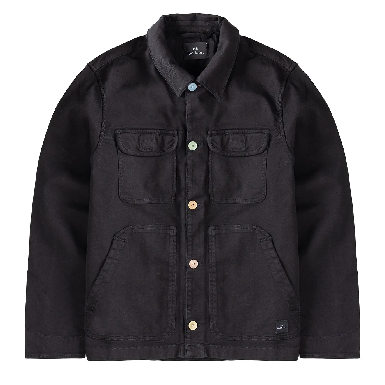 Paul Smith Garment-Dyed Stretch-Baumwolle Chore Jacke Schwarz
