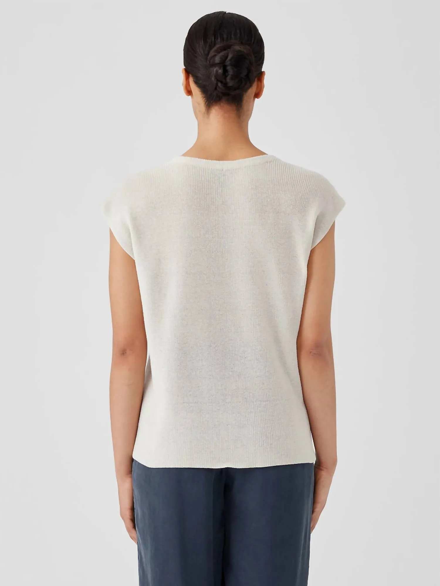 Peruanische Bio-Baumwoll-Crêpe-Weste in Beige