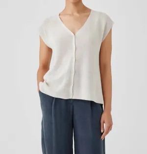 Peruanische Bio-Baumwoll-Crêpe-Weste in Beige