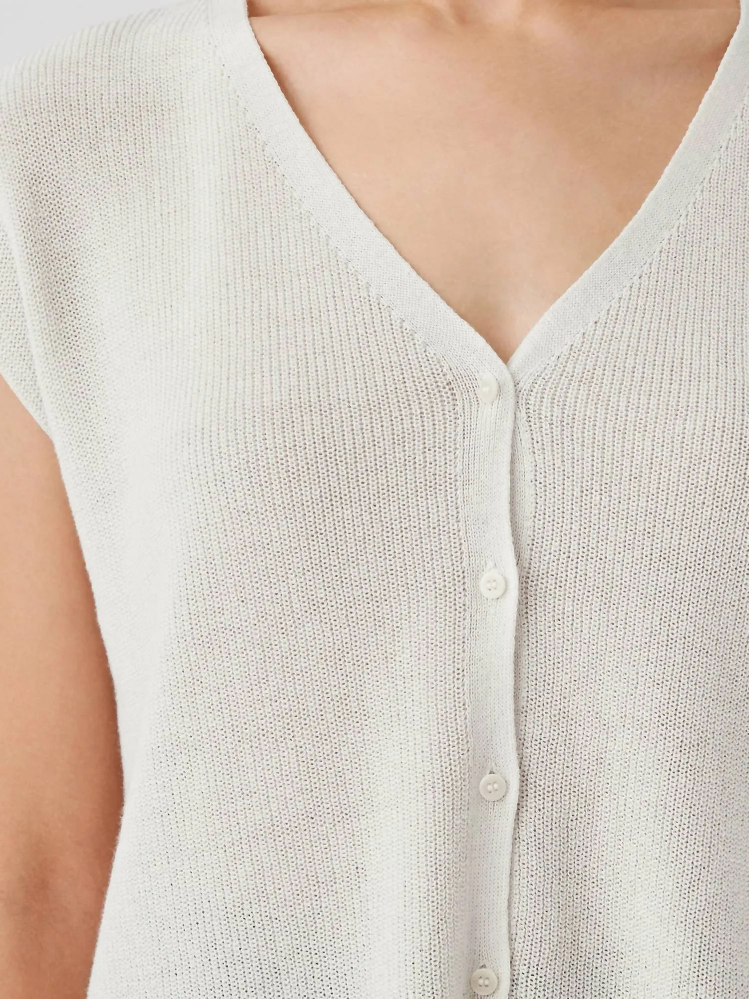 Peruanische Bio-Baumwoll-Crêpe-Weste in Beige