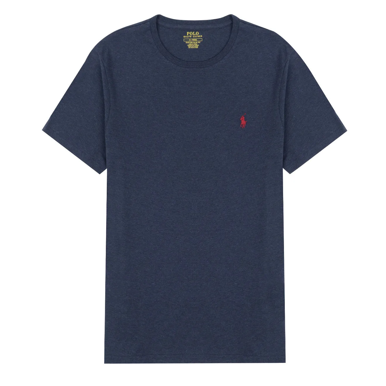 Polo Ralph Lauren Custom Slim Fit Baumwoll-T-Shirt Mittelalterliches Blau Heather Polo Ralph Lauren Kleidung