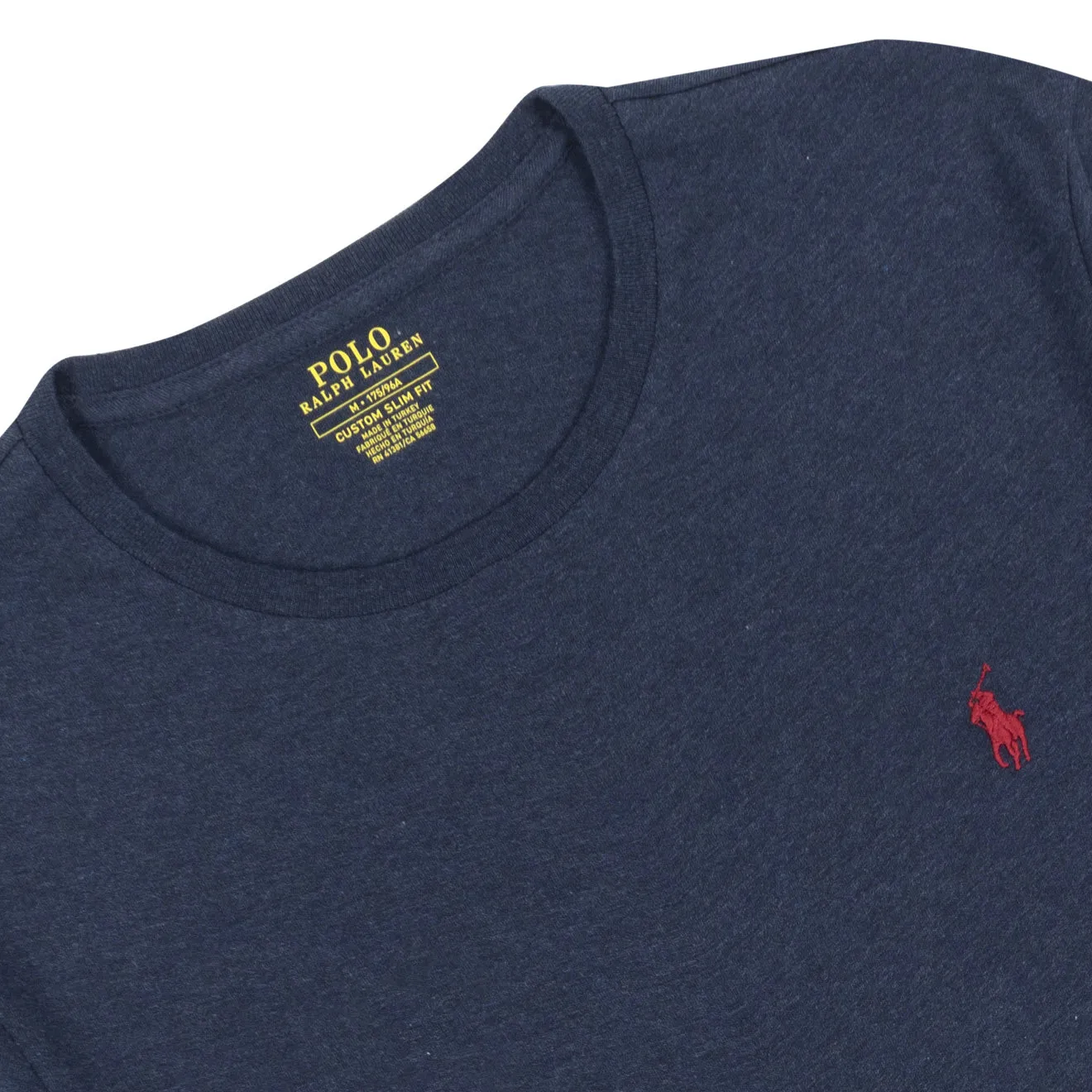Polo Ralph Lauren Custom Slim Fit Baumwoll-T-Shirt Mittelalterliches Blau Heather Polo Ralph Lauren Kleidung