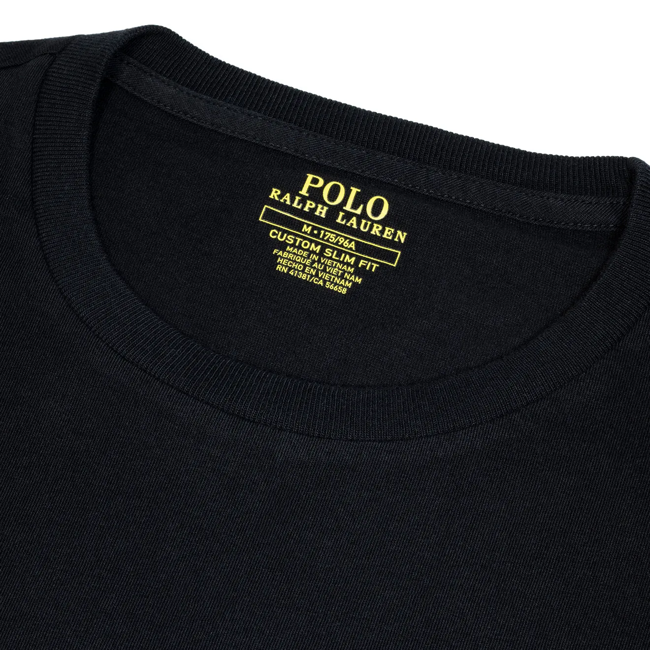 Polo Ralph Lauren Custom Slim Fit Baumwoll-T-Shirt RL Schwarz Polo Ralph Lauren Kleidung