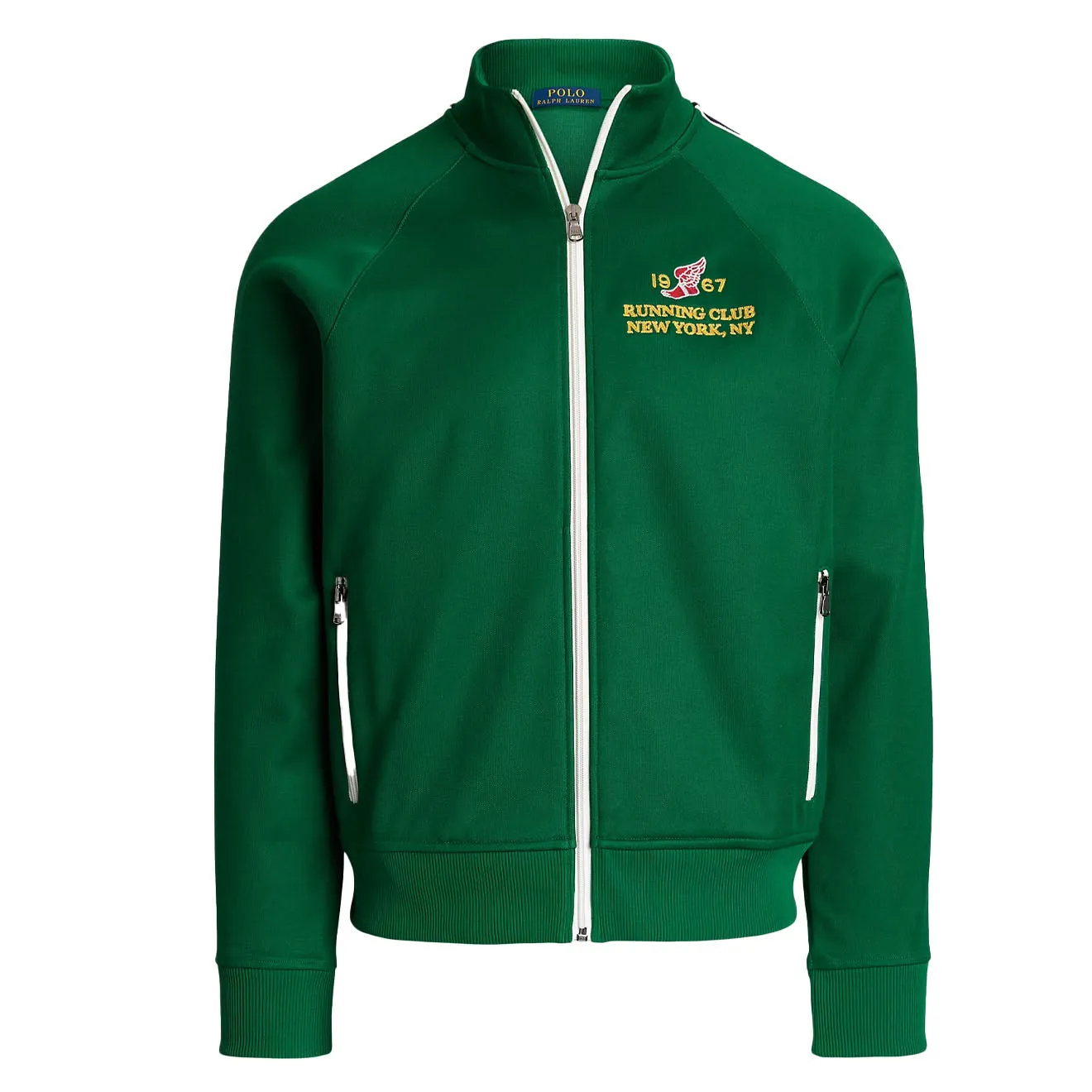 Polo Ralph Lauren Bestickte Geflochtene Trikot Trackjacke Tennisgrün