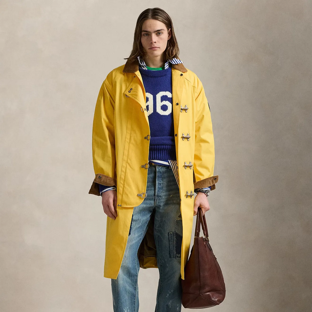 Polo Ralph Lauren gefütterter Mantel Racing Gelb
