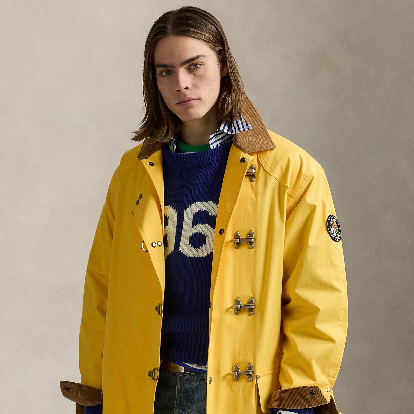 Polo Ralph Lauren gefütterter Mantel Racing Gelb