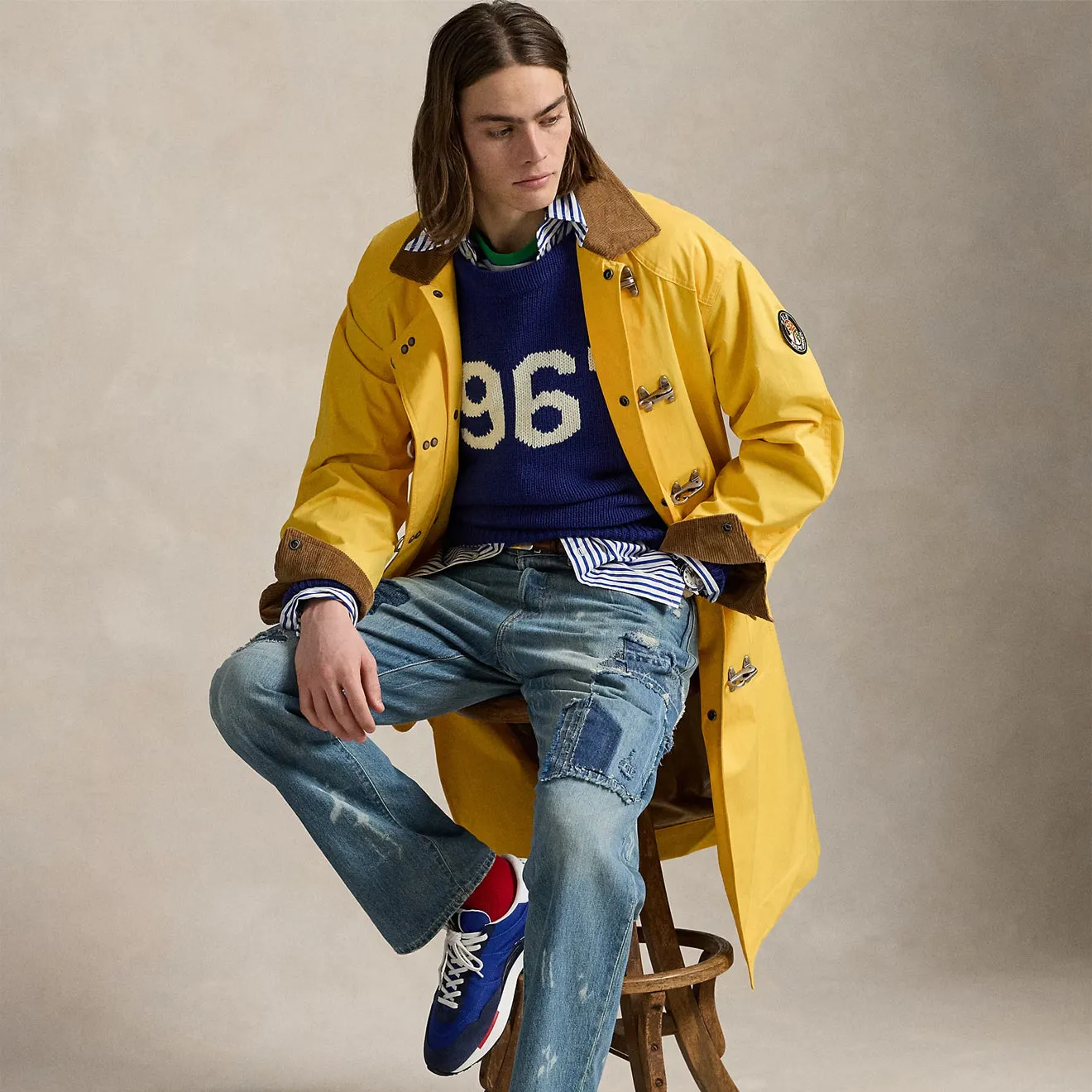 Polo Ralph Lauren gefütterter Mantel Racing Gelb