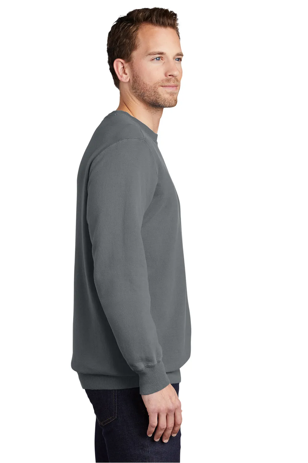 Port & Company Herren Beach Wash Fleece Crewneck Sweatshirt - Zinngrau