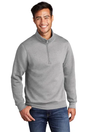 Port & Company Herren Core Fleece 1/4-Zip Sweatshirt - Heather Grau