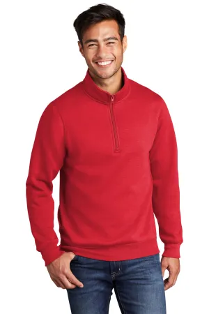 Port & Company Herren Core Fleece 1/4-Zip Sweatshirt - Rot