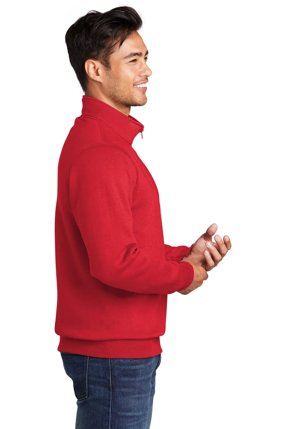 Port & Company Herren Core Fleece 1/4-Zip Sweatshirt - Rot