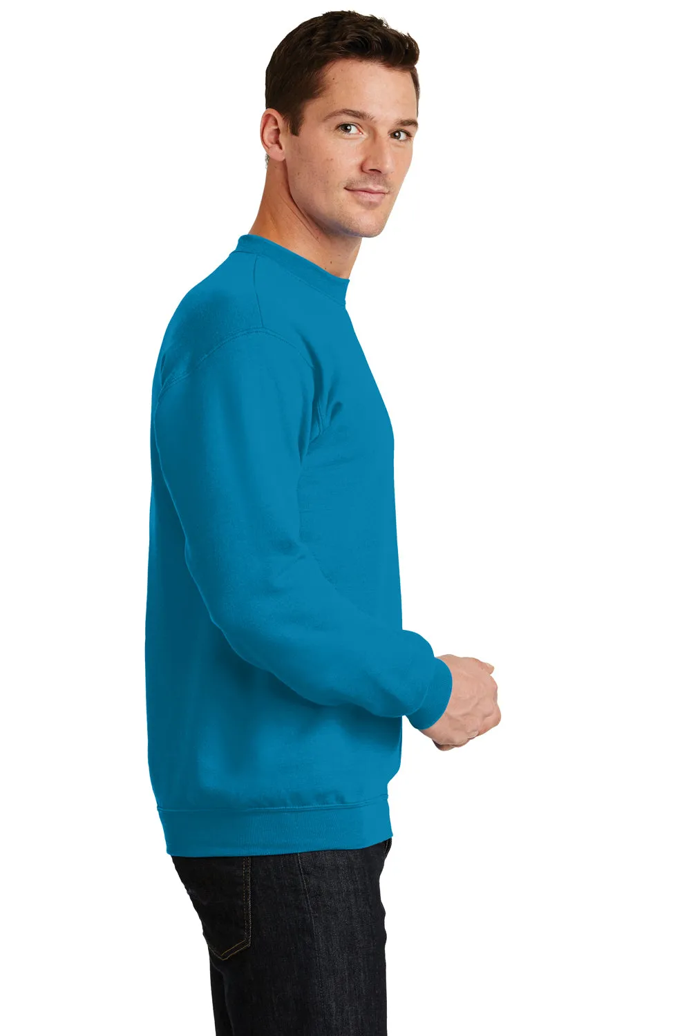 Port & Company Herren Core Pill Resistant Fleece Crewneck Sweatshirt - Neonblau