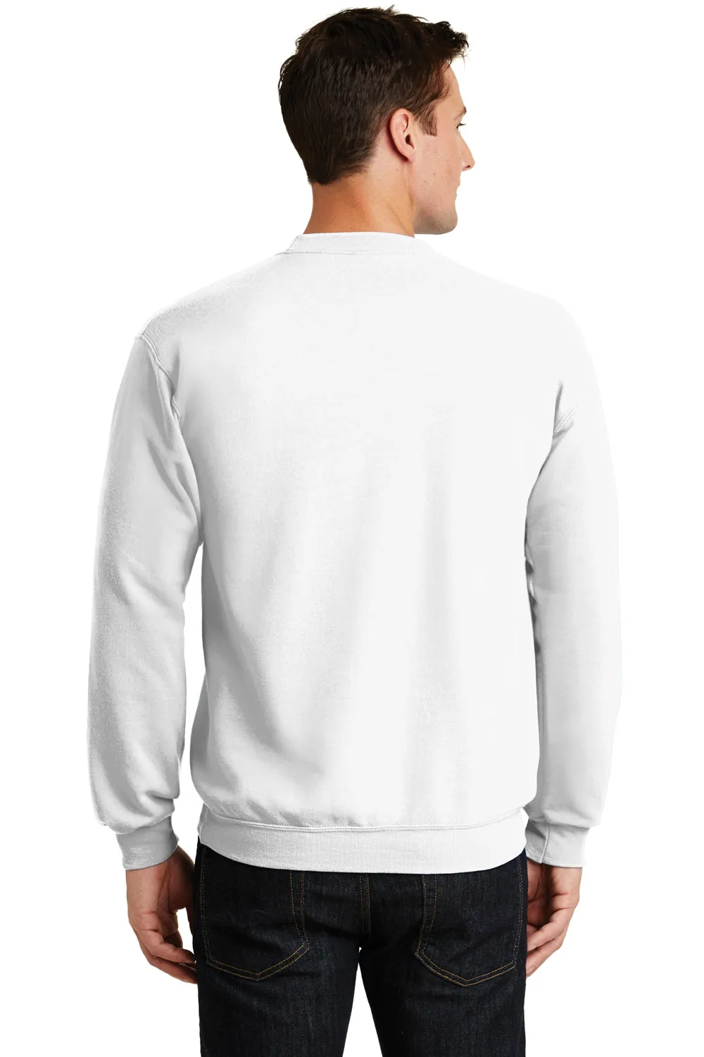 Port & Company Herren Core Pill Resistant Fleece Crewneck Sweatshirt - Weiß