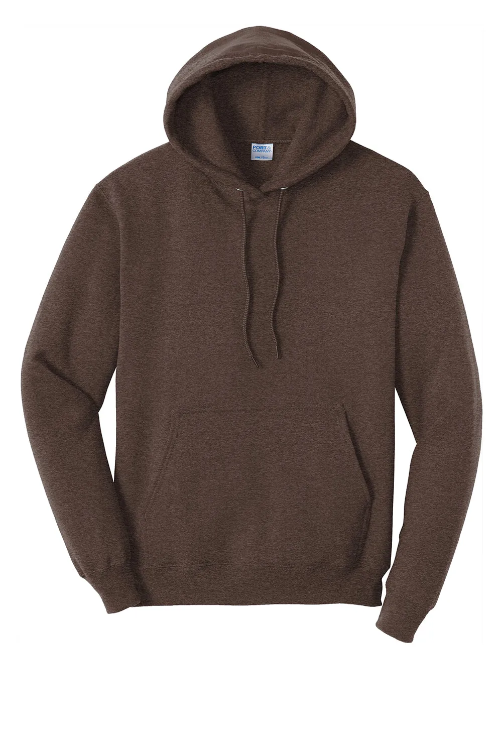 Port & Company Herren Core Pill Resistant Fleece Kapuzenpullover Hoodie mit Beuteltasche - Heather Dunkle Schokoladenbraun