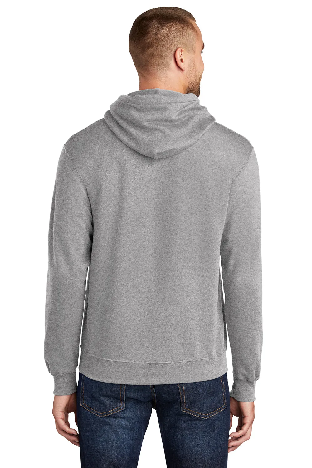 Port & Company Herren Core Pill Resistant Fleece Kapuzenpullover Hoodie mit Kangaroo-Tasche - Heather Grey