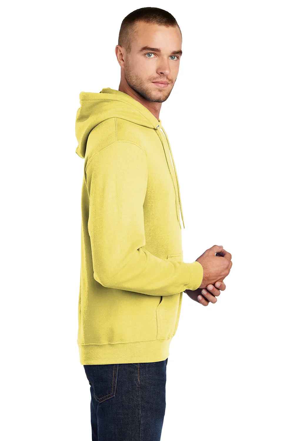 Port & Company Herren Core Pill Resistant Fleece Kapuzenpullover Hoodie mit Beuteltasche - Gelb