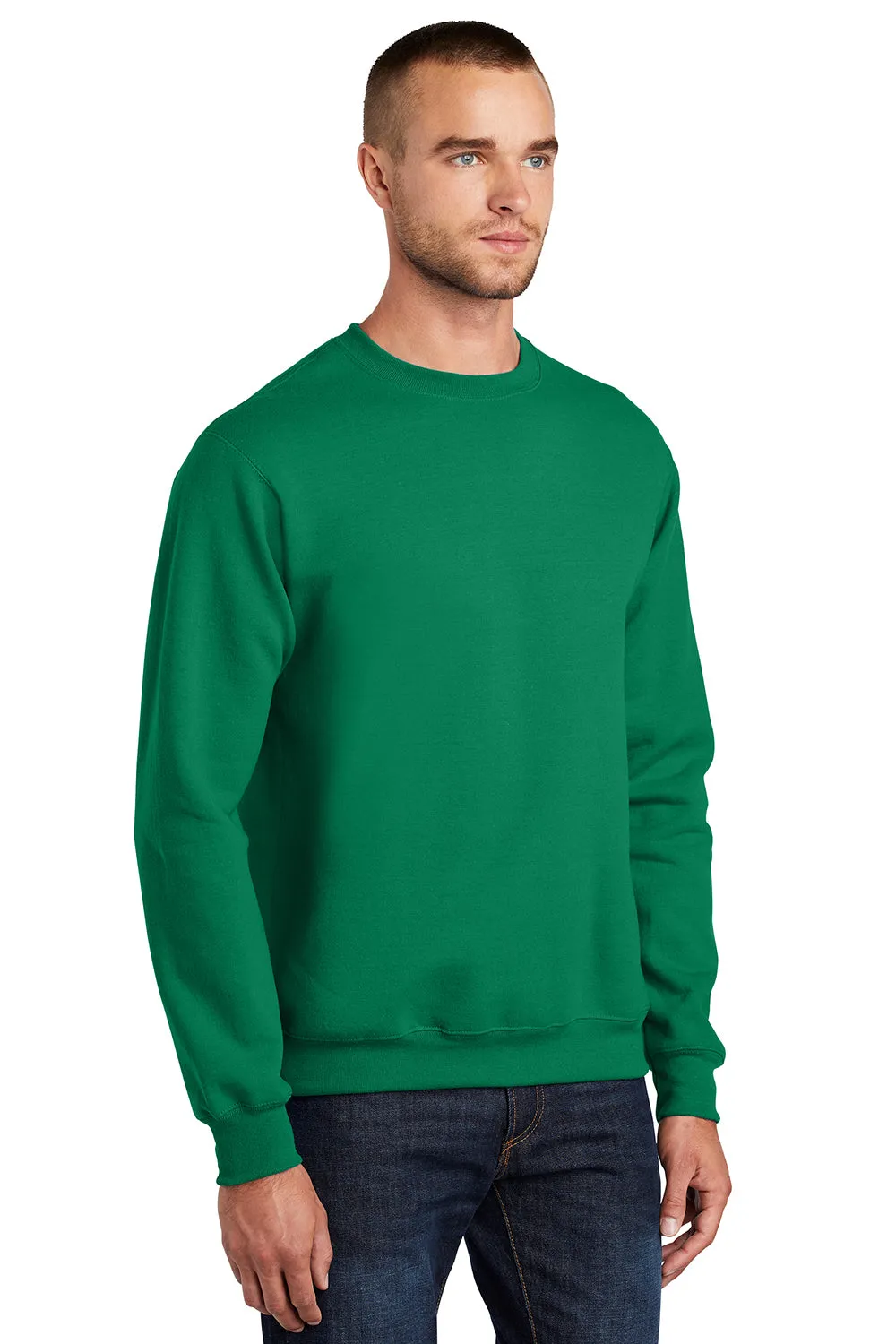 Port & Company Herren Essential Pill Resistant Fleece Crewneck Sweatshirt - Kelly Grün