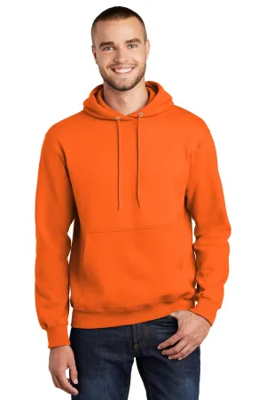 Port & Company Herren Essential Pill Resistant Fleece Kapuzenpullover Hoodie mit Beuteltasche - Sicherheitsorange