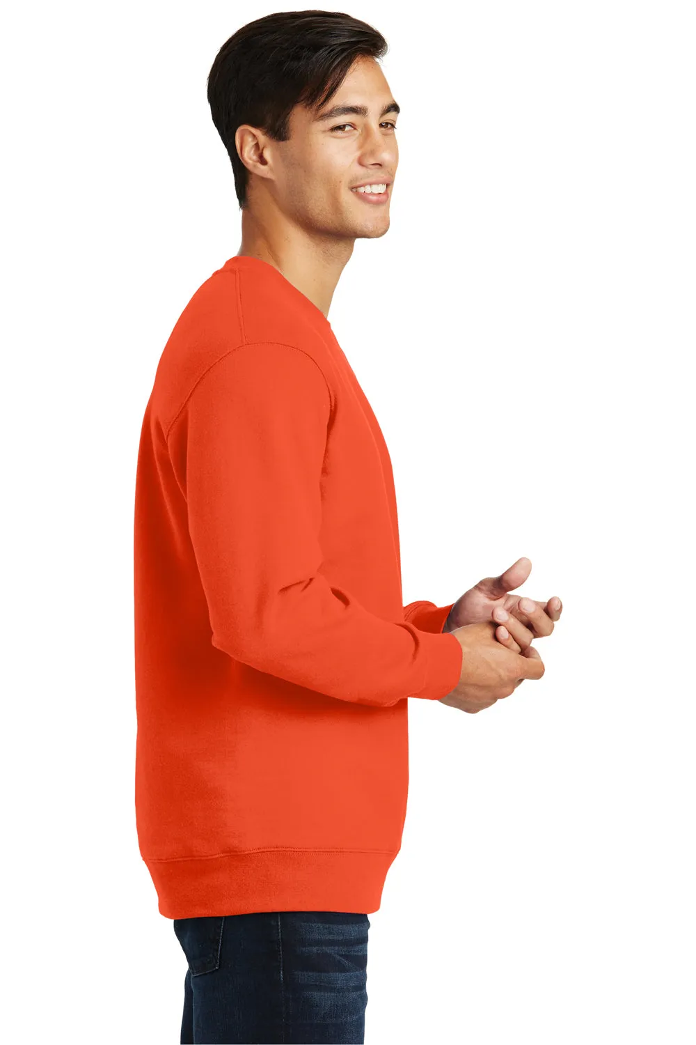 Port & Company Herren Fan Favorite Fleece Crewneck Sweatshirt - Orange - Ausverkauf