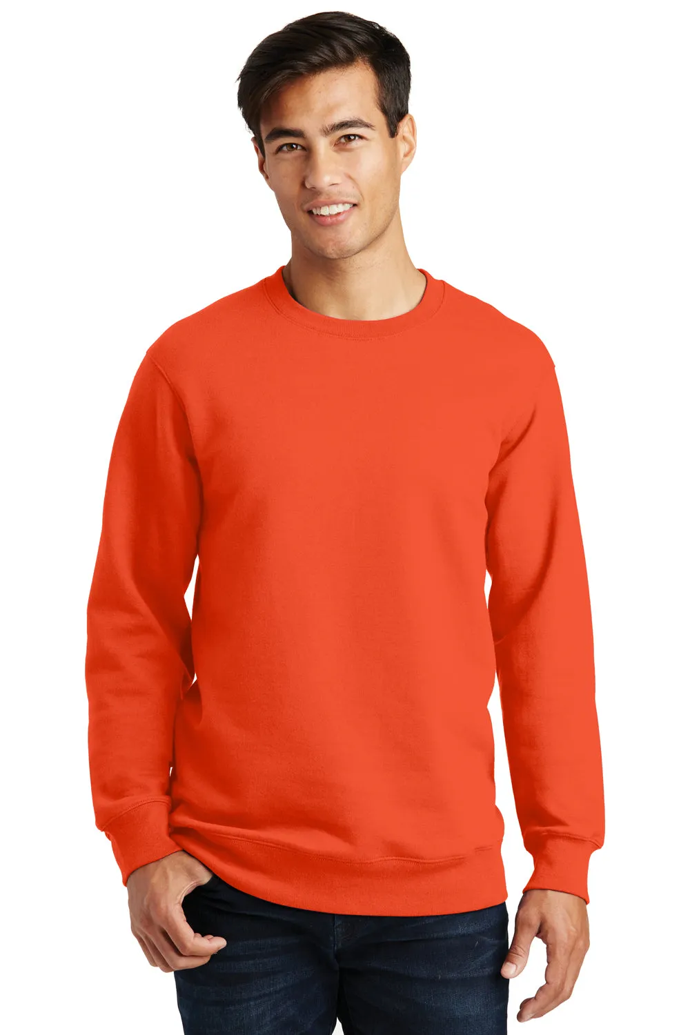 Port & Company Herren Fan Favorite Fleece Crewneck Sweatshirt - Orange - Ausverkauf