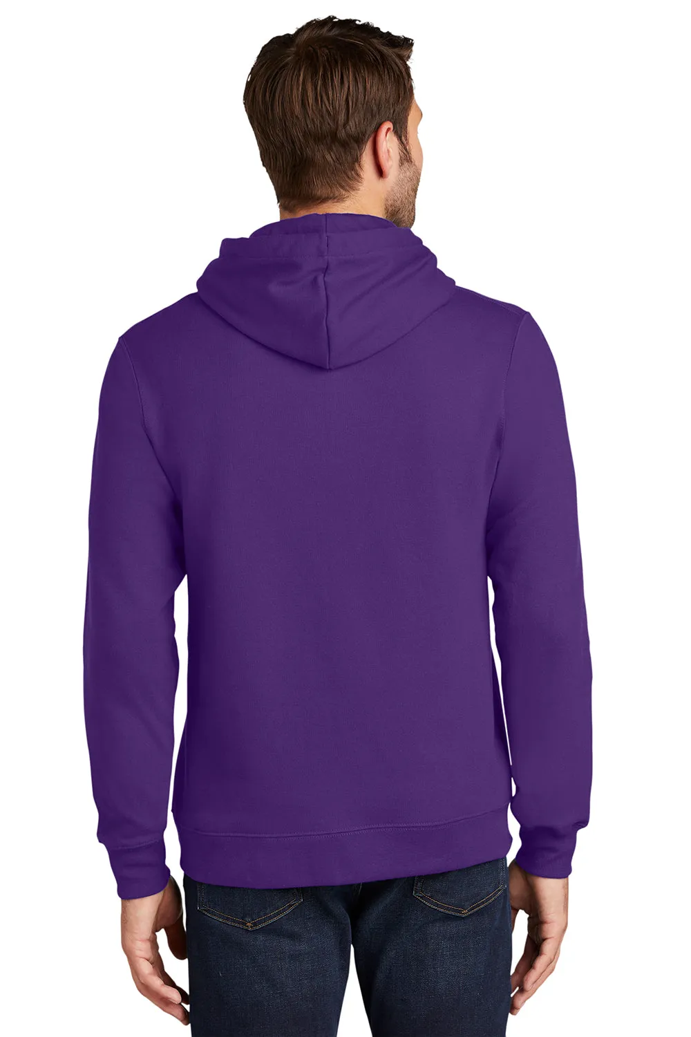 Port & Company Herren Fan Favorite Fleece Kapuzenpullover Hoodie mit Kangaroo-Tasche - Team Lila