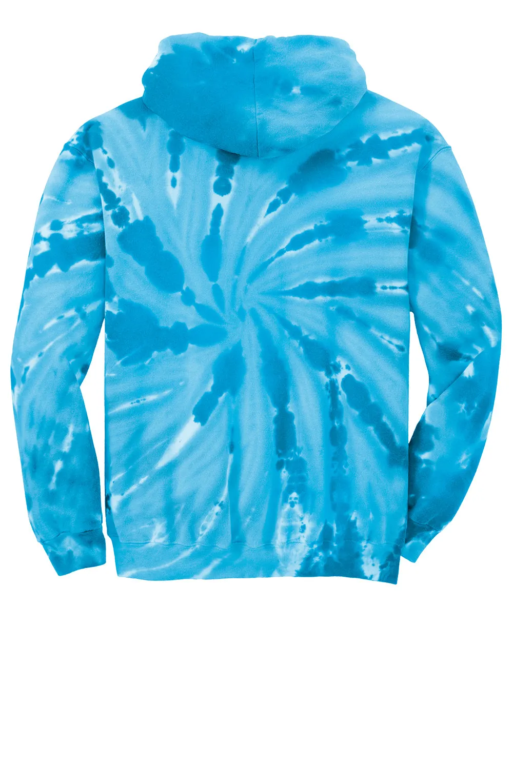 Port & Company Herren Kapuzenpullover mit Tie-Dye-Muster und Kangaroo-Tasche - Türkisblau