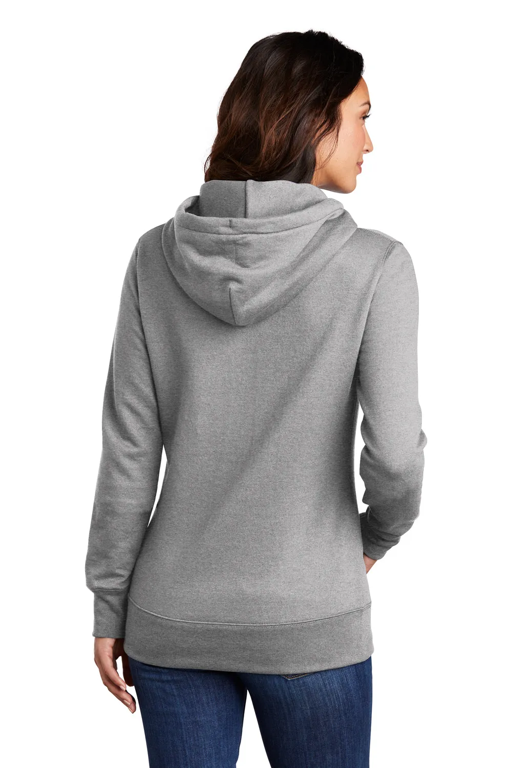 Port & Company Damen Core Fleece Kapuzenpullover Hoodie mit Kangaroo-Tasche - Heather Grey