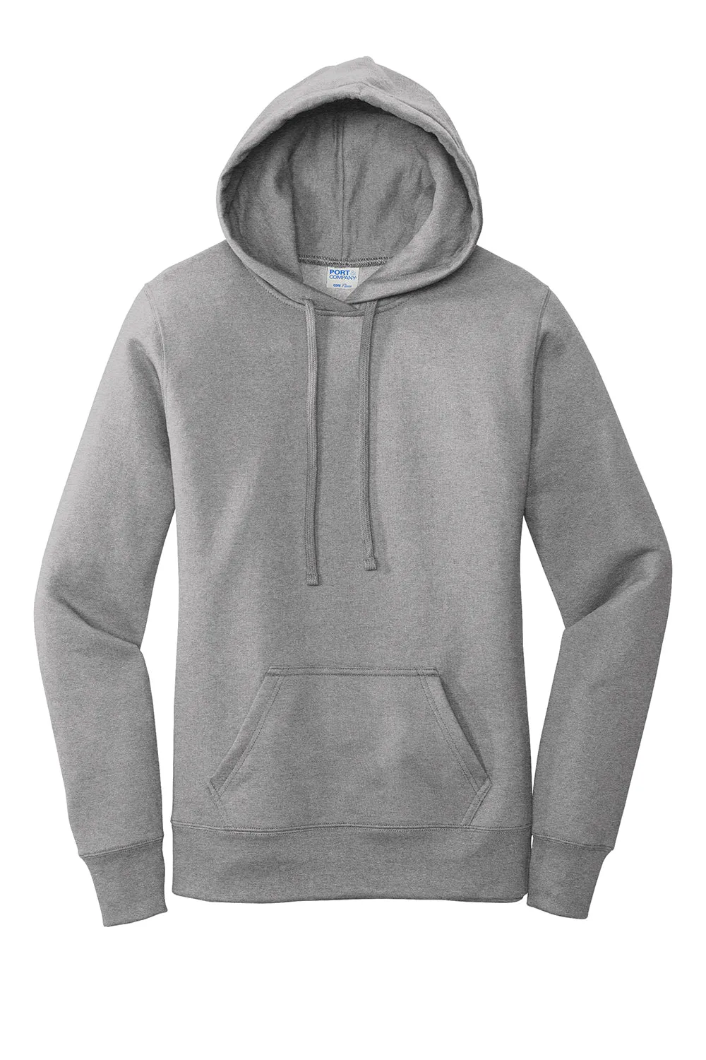 Port & Company Damen Core Fleece Kapuzenpullover Hoodie mit Kangaroo-Tasche - Heather Grey