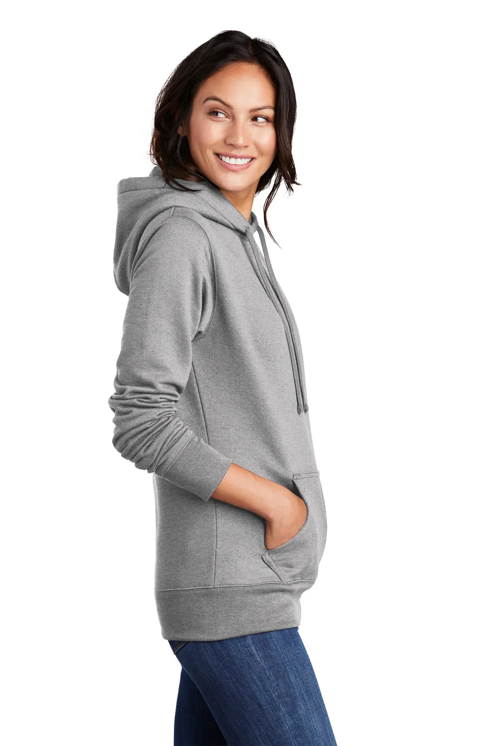 Port & Company Damen Core Fleece Kapuzenpullover Hoodie mit Kangaroo-Tasche - Heather Grey