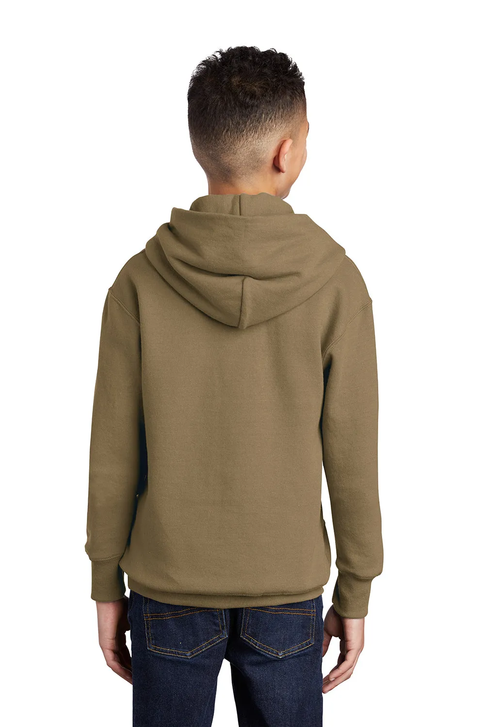 Port & Company Youth Core Pill Resistant Fleece Kapuzenpullover mit Beuteltasche - Kojotenbraun