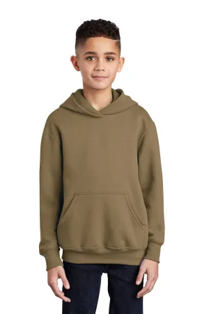 Port & Company Youth Core Pill Resistant Fleece Kapuzenpullover mit Beuteltasche - Kojotenbraun
