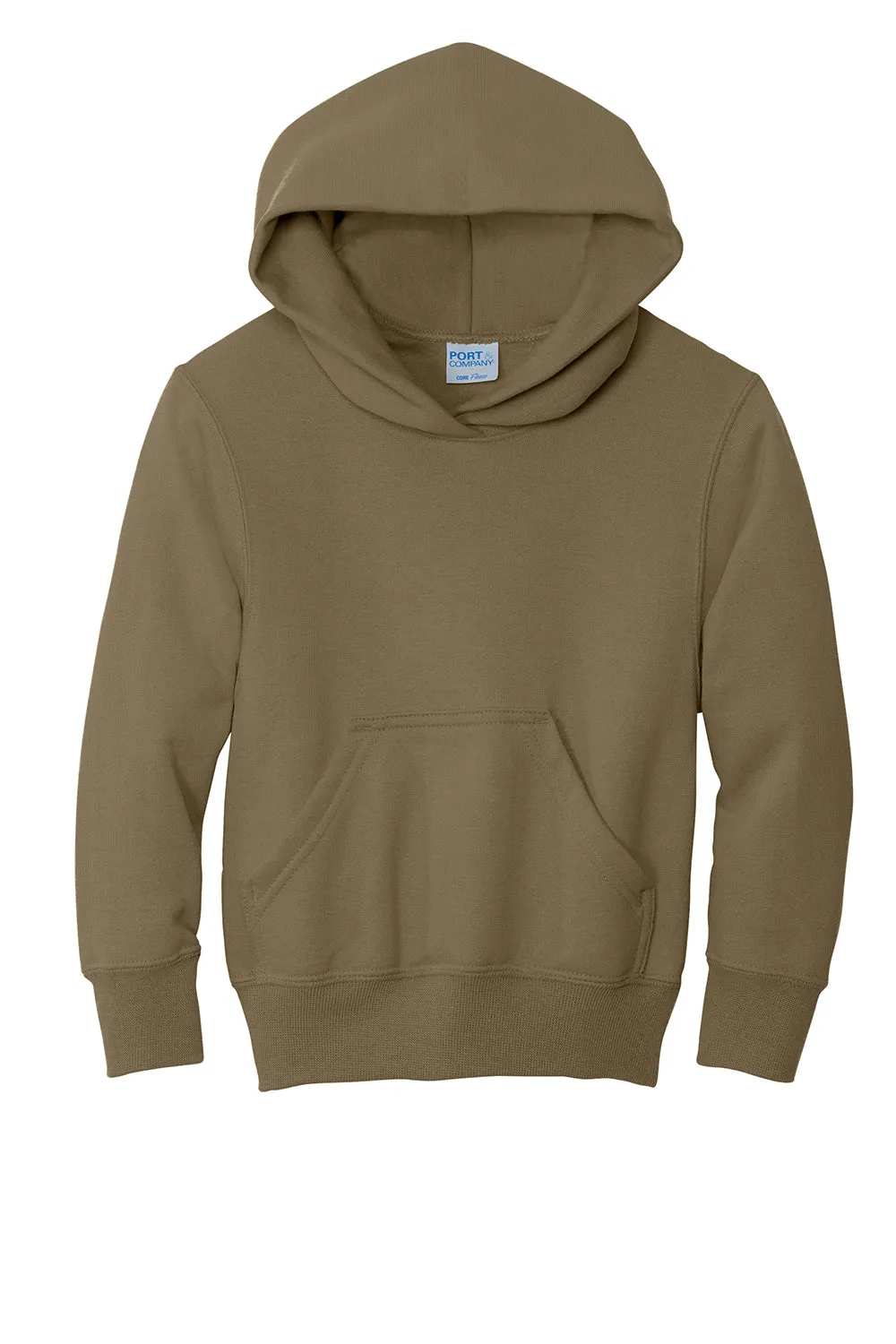 Port & Company Youth Core Pill Resistant Fleece Kapuzenpullover mit Beuteltasche - Kojotenbraun