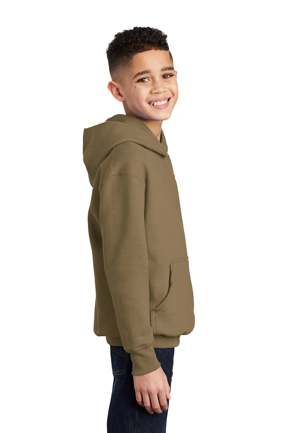 Port & Company Youth Core Pill Resistant Fleece Kapuzenpullover mit Beuteltasche - Kojotenbraun
