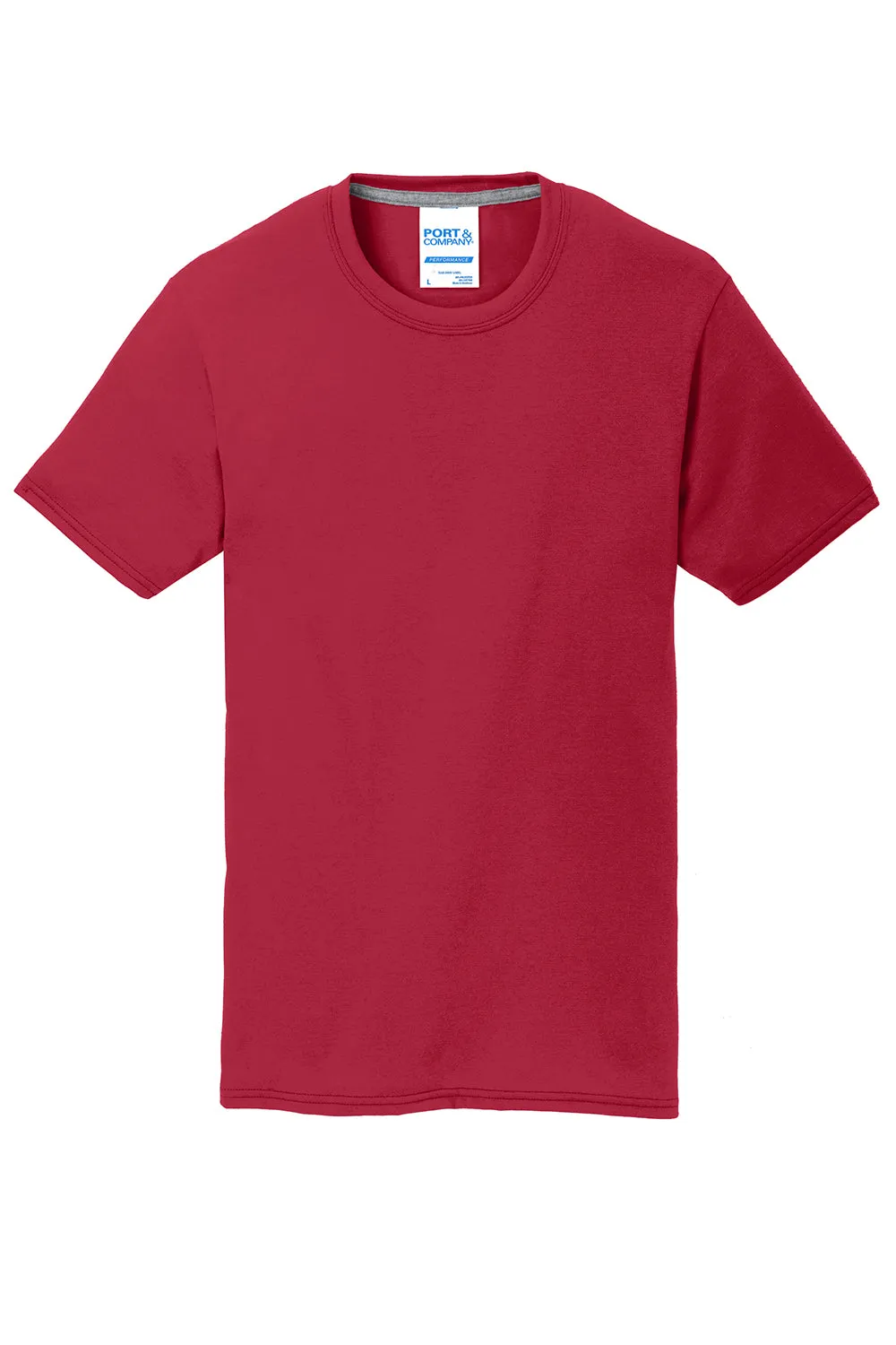 Port & Company Jugend Dry Zone Performance Feuchtigkeitstransportierendes Kurzarm-Crewneck-T-Shirt - Rot